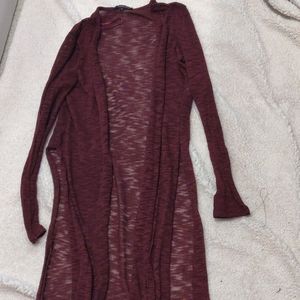 Red Long Cardigan Sweater